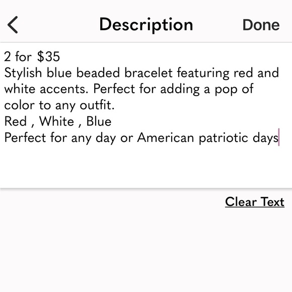 Sashka Handmade Red, White & Blue Bracelet - Picture 8 of 8